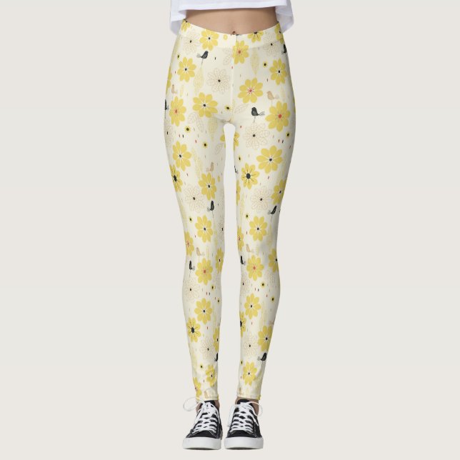 Fågelträdgård Leggings (Framsida)