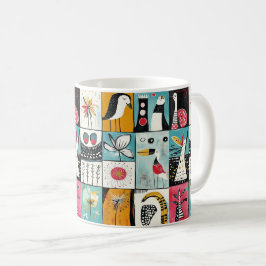 Fågelträdgård och vilda blommor kaffemugg