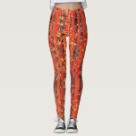 Fågelträdsskogslandmålning Leggings<br><div class="desc">Ett modernt landskapsmålande av en fågelskog eller aspen träd under hösten i riker av rött,  orange och gult.</div>