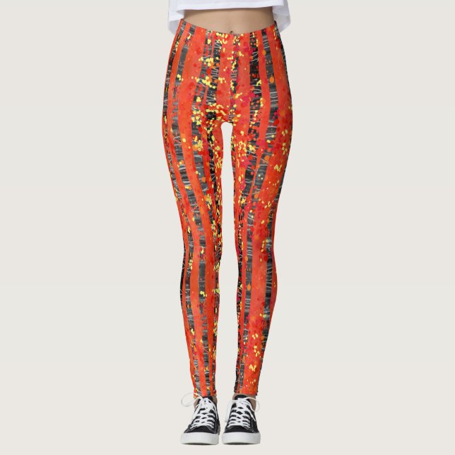 Fågelträdsskogslandmålning Leggings (Framsida)
