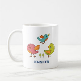 Fågeltrio för färgade och akuta fåglar kaffemugg