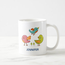 Fågeltrio för färgade och akuta fåglar kaffemugg