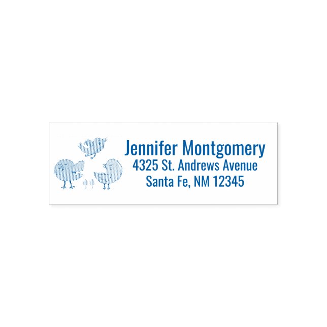 Fågeltrio för färgade och akuta fåglar självfärgande stämpel (Design)