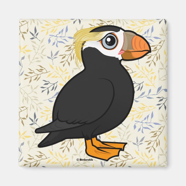 Fågeltuftad puffin magnet (Framsidan)