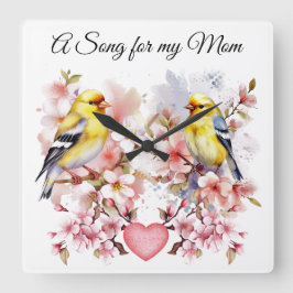 Fågelväggsklocka Fyrkantig Klocka