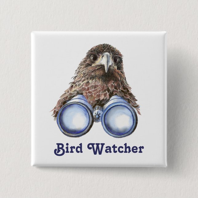 Fågelvaktare som tittar på vattenfärgen i Humor på Knapp (Framsida)