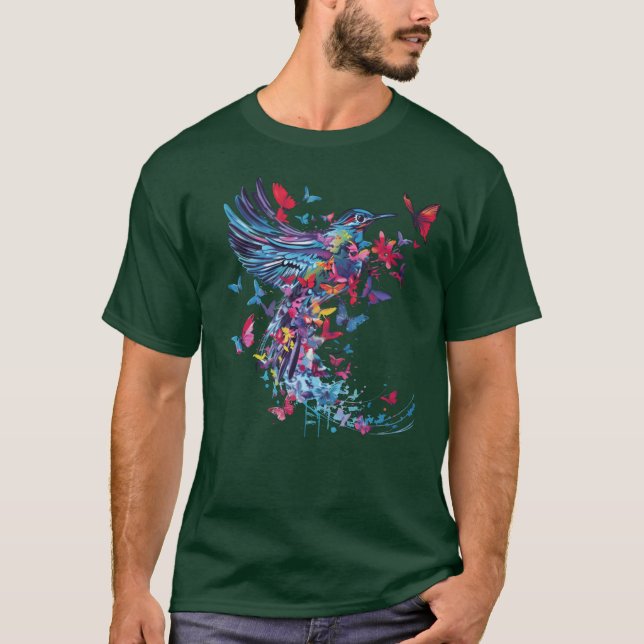 Fågelvän i färg t shirt (Framsida)