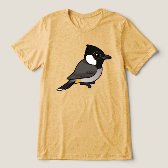 Fågelvänlig Vitörad Bulbyl T Shirt (Design Framsida)