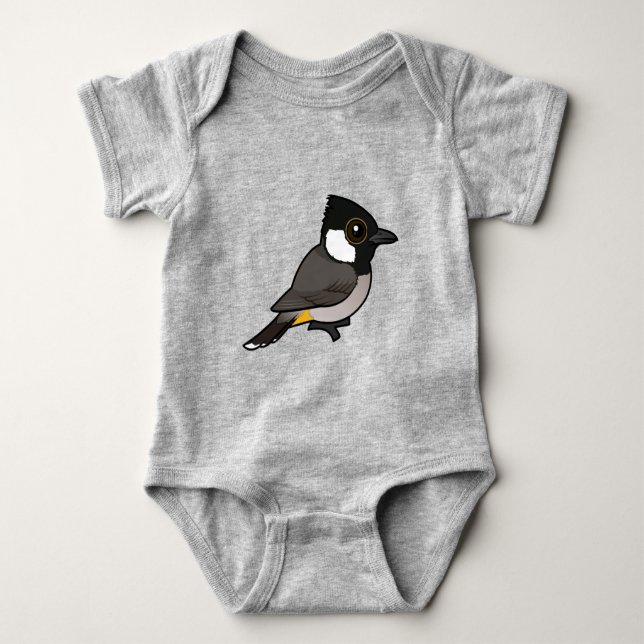 Fågelvänlig Vitörad Bulbyl T Shirt (Framsida)