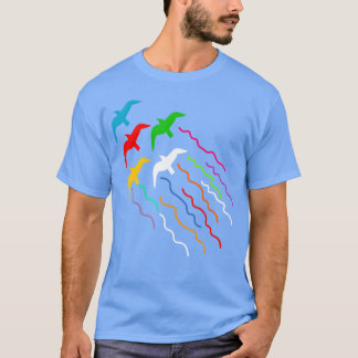 Fågelvänner med färgad magisk flygfågel t shirt