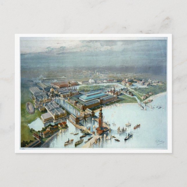 Fågelvy i Öga av 1893 års utställning i Colombia Vykort (Framsida)