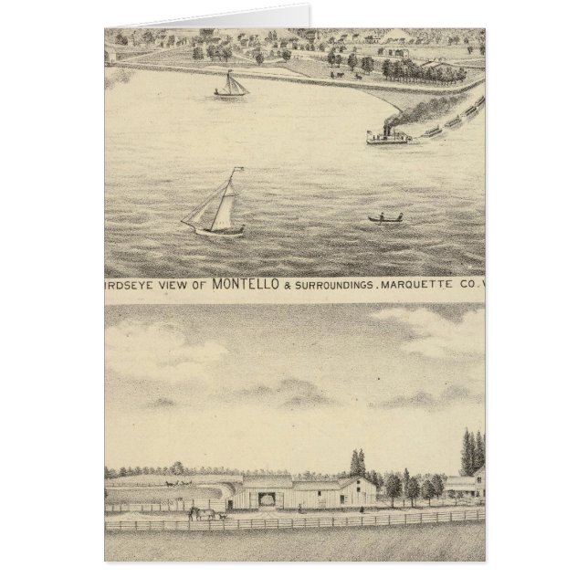 Fågelvy över Montello Hälsningskort (Framsidan)
