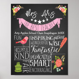 Fåggåva till blommigten för bästa läraruppskattnin poster