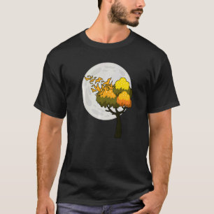 Fågla med full månmlig flock av fågel Träd utanför T Shirt