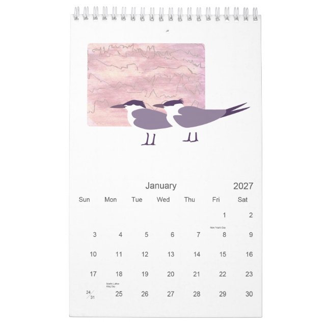 Fåglar 2010 kalender (Jan 2027)