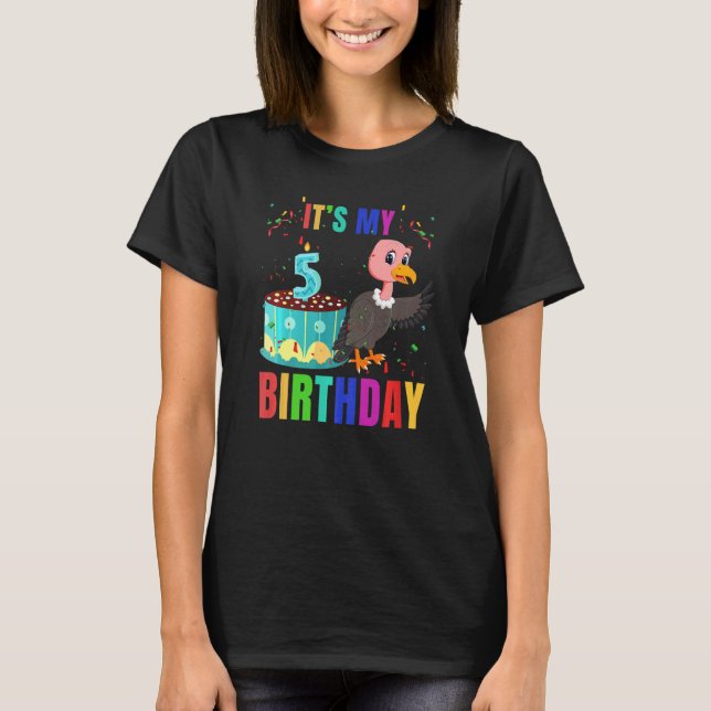 Fåglar 5:e födelsedag Fågelbild T Shirt (Framsida)