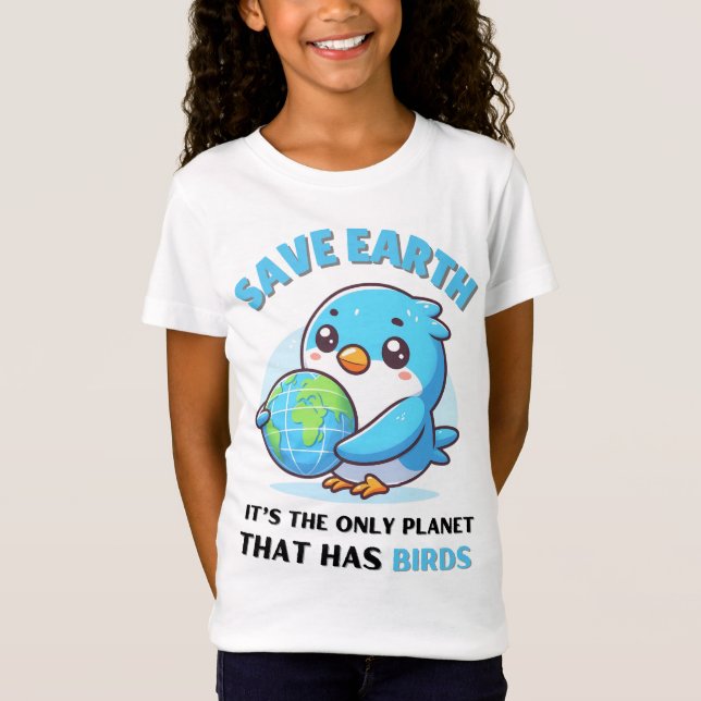 Fåglar älskare Spara Earth Det är den enda planete T Shirt (Framsida)
