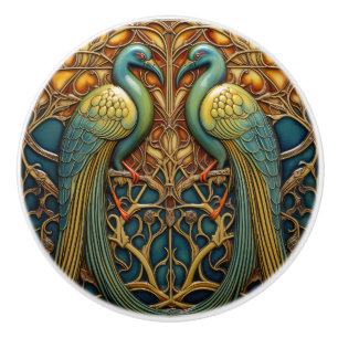Fåglar Anque Art nouveau Inspired Nature Decor Knopp