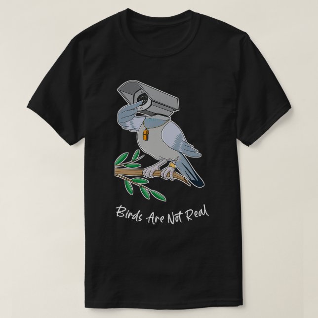 Fåglar är inte riktiga konspirationsteorier.  t shirt (Design framsida)