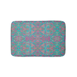 Fåglar Arabesque Bohemian Mönster Turquise Rosa Badrumsmatta