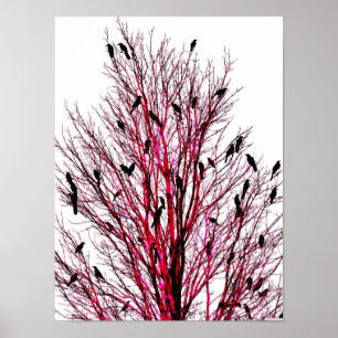 "Fåglar av affischen för Texas den röda" JTG-konst Poster