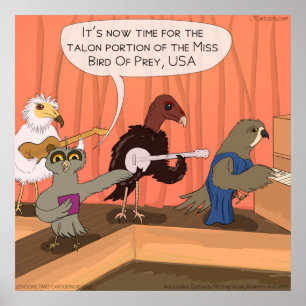 Fåglar av Ber Talon Tävling Funny Poster