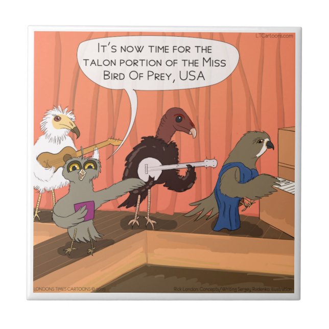 Fåglar av Ber Talon Tävling Kakelplatta (Framsidan)