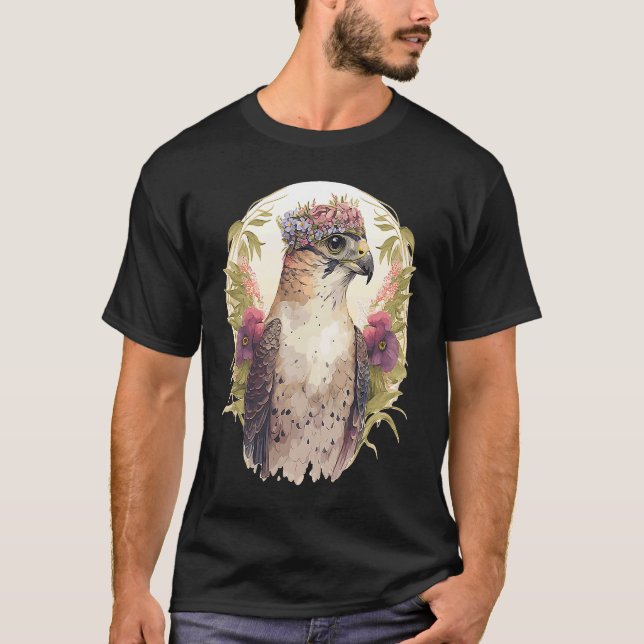 Fåglar av Bett blommor i Krona Flora T Shirt (Framsida)
