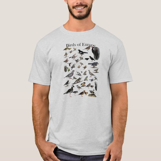 Fåglar av den Europa skjortan T-shirt (Framsida)