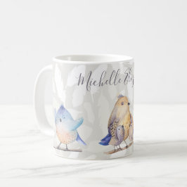 Fåglar av en fjäder med namn kaffemugg