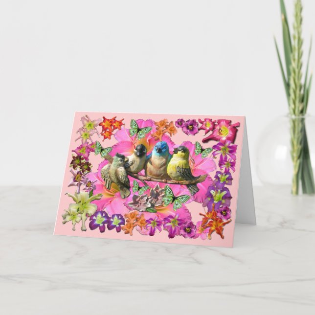 Fåglar av en fjäder tack kort (Framsida)