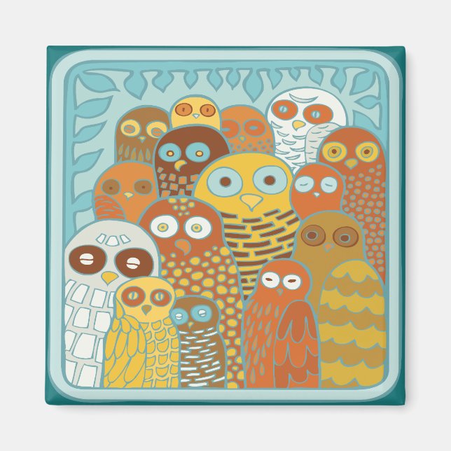 Fåglar av en fjäderflock tillsammans magnet (Framsidan)