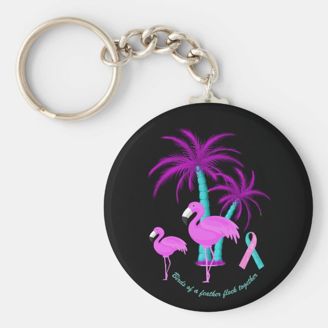 fåglar av en fjäderflock tillsammans nyckelring (Framsidan)