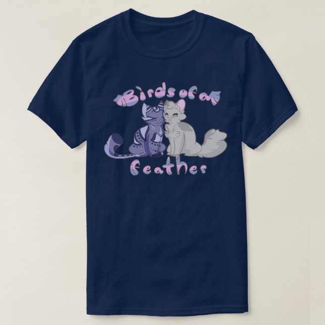Fåglar av en fjädringsduk och en fjäder t shirt (Design framsida)