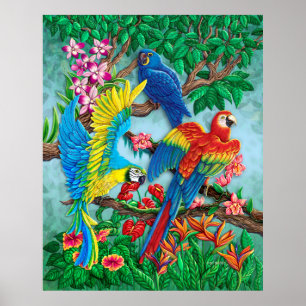 Fåglar av paradisaffischen poster