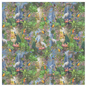 Fåglar av Paradise Repeat Design Tyg