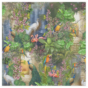 Fåglar av Paradise Repeat Design Tyg