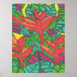 Fåglar av Paradise Tropical Jungle Poster