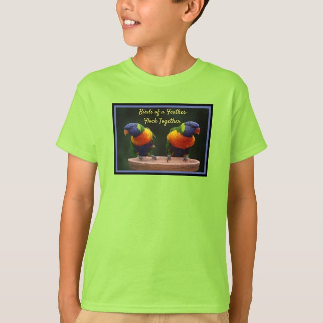 Fåglar av samma fjäder flockas Lorikeet T Shirt (Framsida)