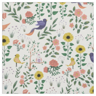 Fåglar av typen Colorful Bohemian Birds of Vår Blo Tyg