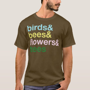 Fåglar, bin, blommor och träd t shirt
