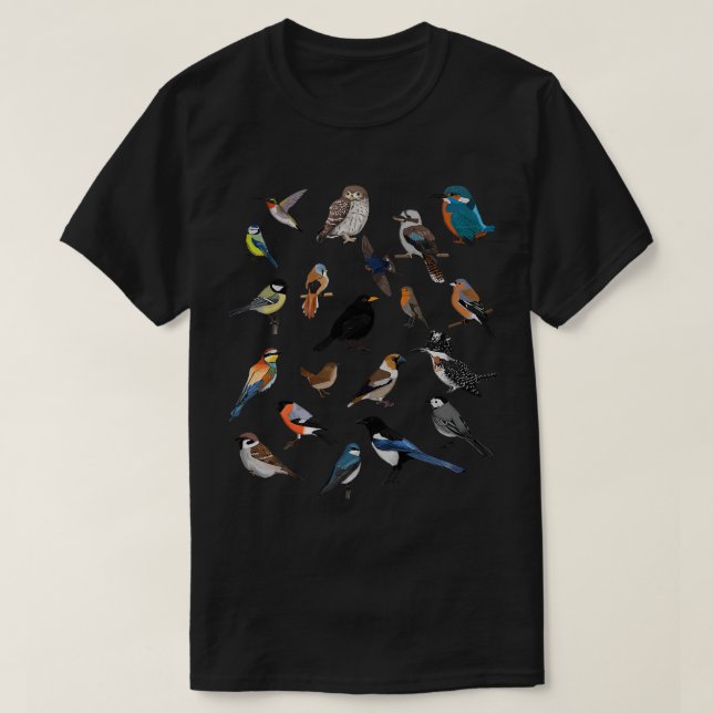 Fåglar Birdlover Fågelskådare Ornitholog Robin Wr T Shirt (Design framsida)