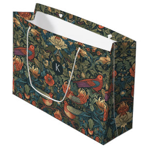 Fåglar Blad Blommor Vintage William Morris Mönster