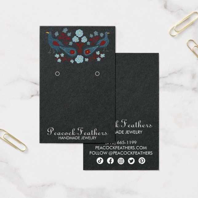 Fåglar Blommigt Uppläsning av Visning för påhitt m Visitkort (Kontor)