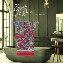 Fåglar, Blommigtar, blåsor, rött, Blek Lime Towel