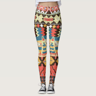 Fåglar, blommor mönster. leggings