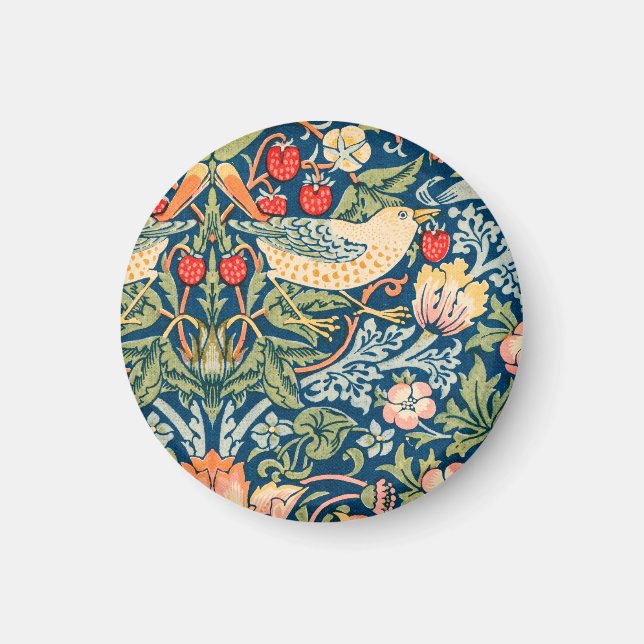 Fåglar & Blommor Wm Morris Konst Magnet (Framsidan)
