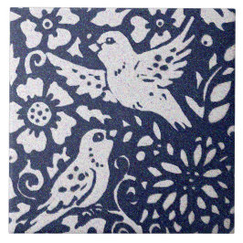Fåglar Blue Grått Granite Stone Woodland Animal Ar Kakelplatta