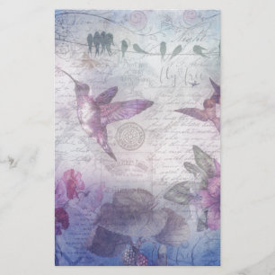 Fåglar Decoupage