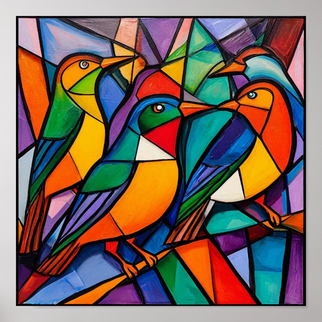 Fåglar dekoration poster (Framsidan)